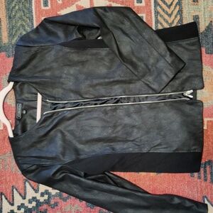 Chic Faux Leather/Knit Jacket